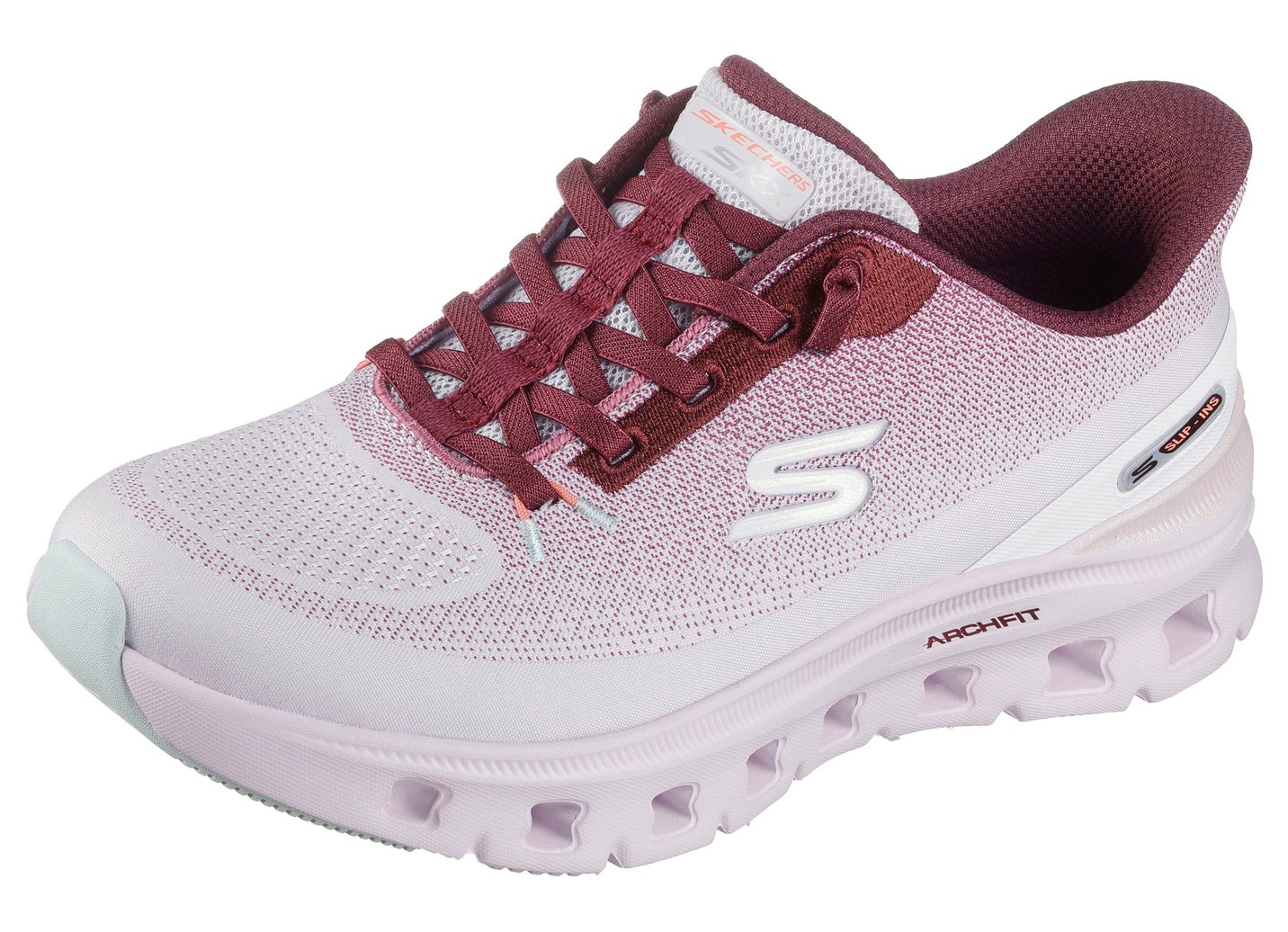 SKECHERS, trendige Damen-Sneaker, mit geformter Slip-Ins Fersenplatte